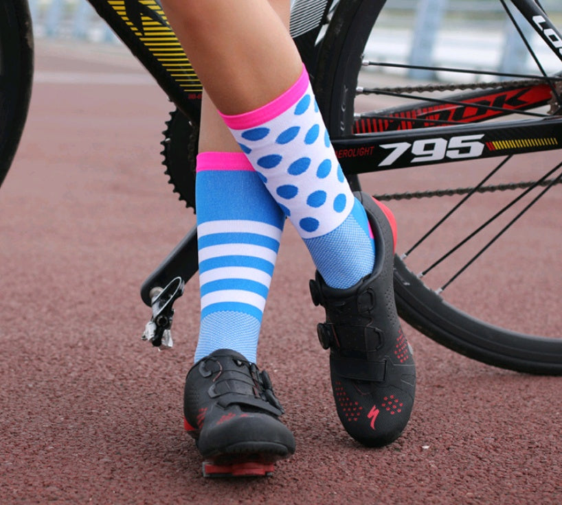 Cycling long tube compression sports socks for men and women