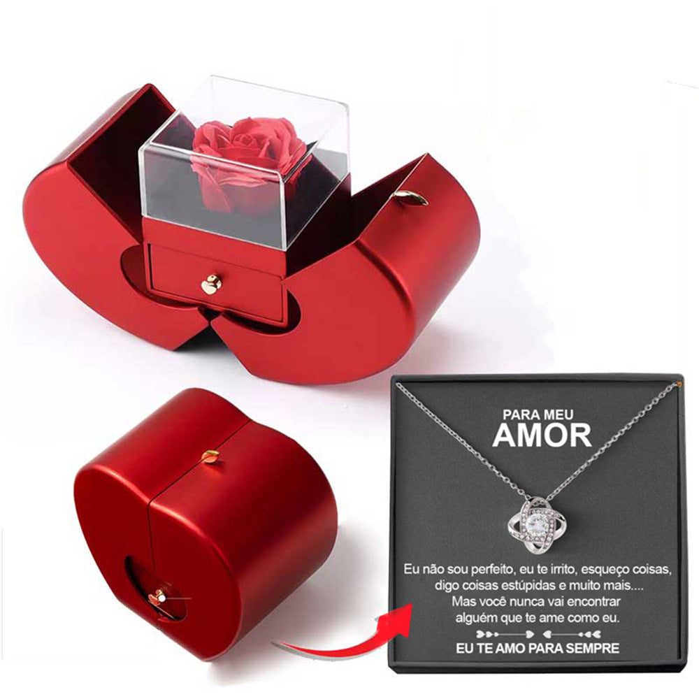 Jewelry Box with Artificial Flower Rose Flower Jewelry Box - Willy05Boutique