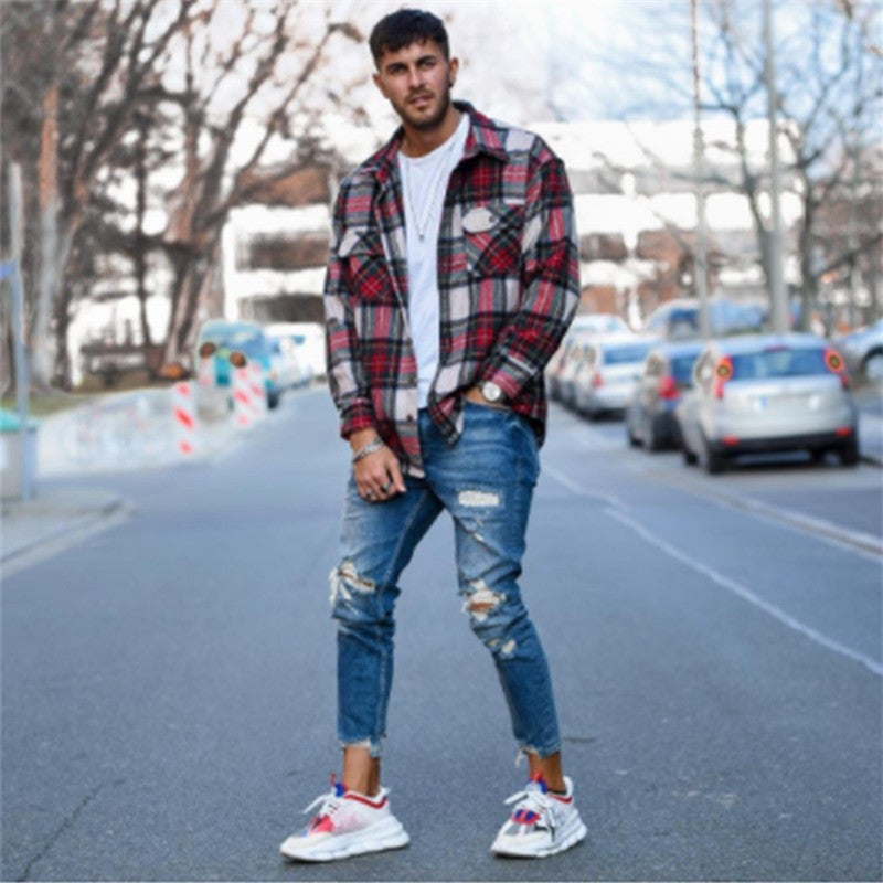 Skinny Hole jeans for men - Willy05Boutique