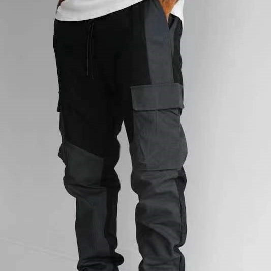 Large Pocket Stitching Trousers for Men Loose