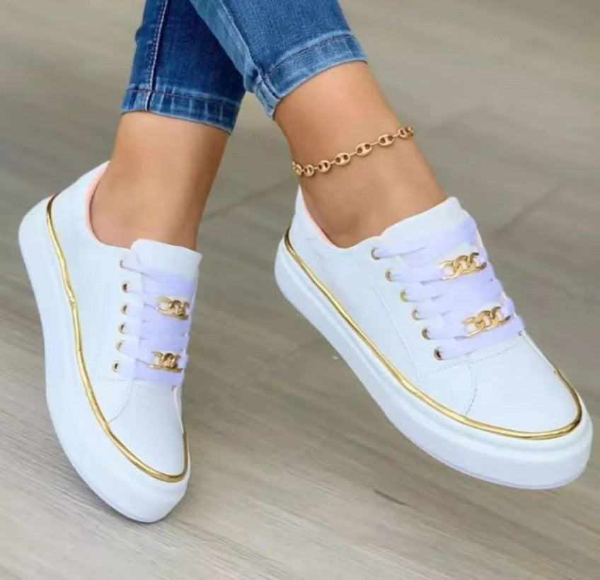 Thick Bottom Loafers Chain Flats Shoes forr Women