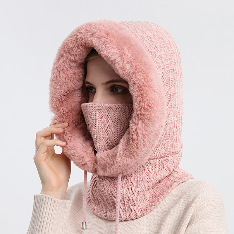 Warm Windproof Knit Hats Hooded with Scarf for Women - Willy05Boutique