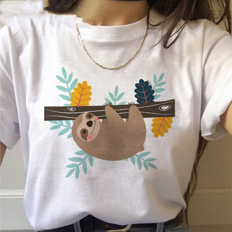 Sloth Kawaii Printed Women T-shirts - Willy05Boutique