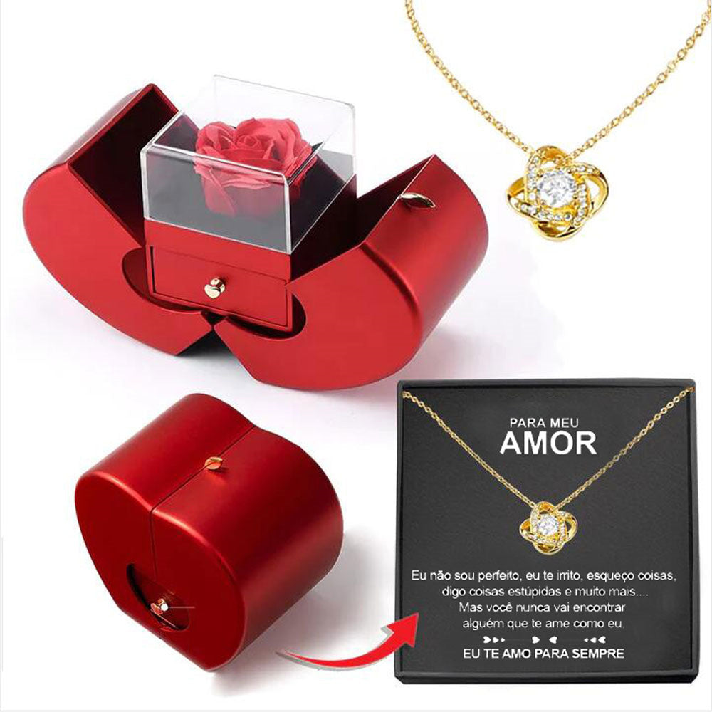 Jewelry Box with Artificial Flower Rose Flower Jewelry Box - Willy05Boutique
