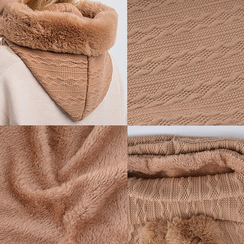 Warm Windproof Knit Hats Hooded with Scarf for Women - Willy05Boutique
