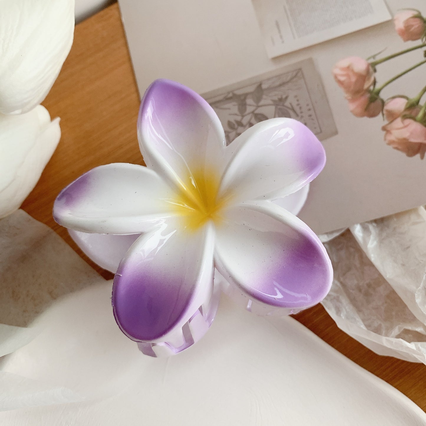 Muweordy Plumeria Flower Hair Clips for Women - Willy05Boutique