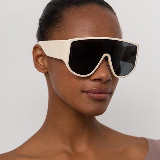 Vintage Oversized One-Piece Round Sunglasses for Women