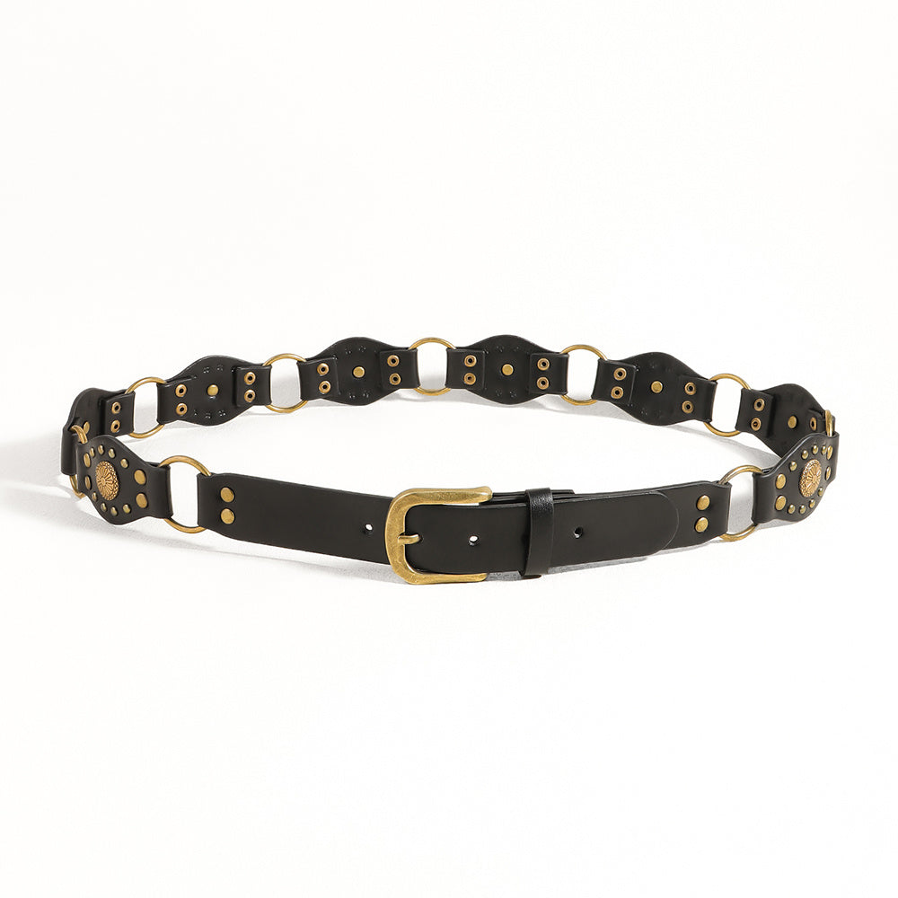 Riveted Metal Buckle Punk Hip Hop Fashion Vintage Belts