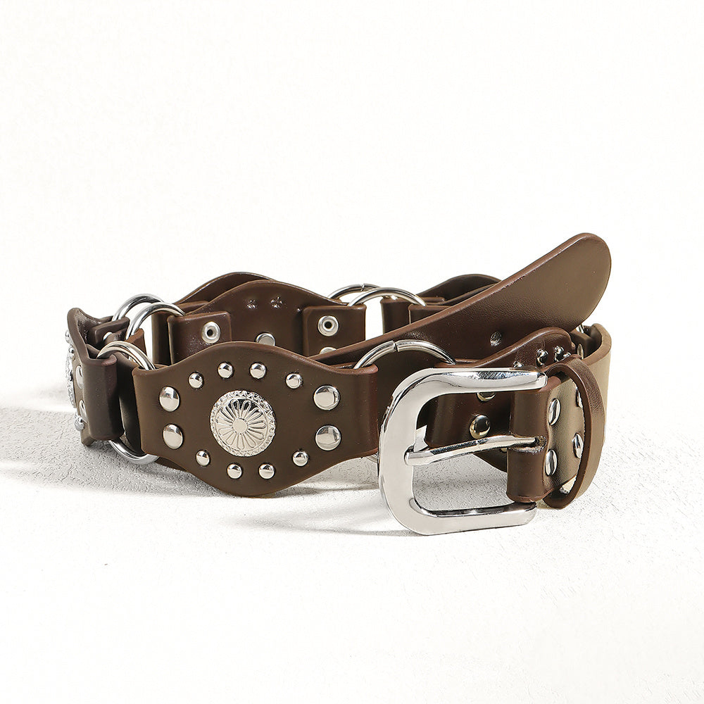 Riveted Metal Buckle Punk Hip Hop Fashion Vintage Belts