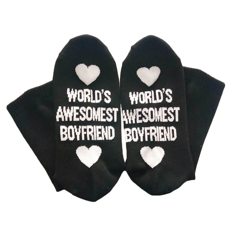 Unisex Men Women Cotton Socks with Printing Letter