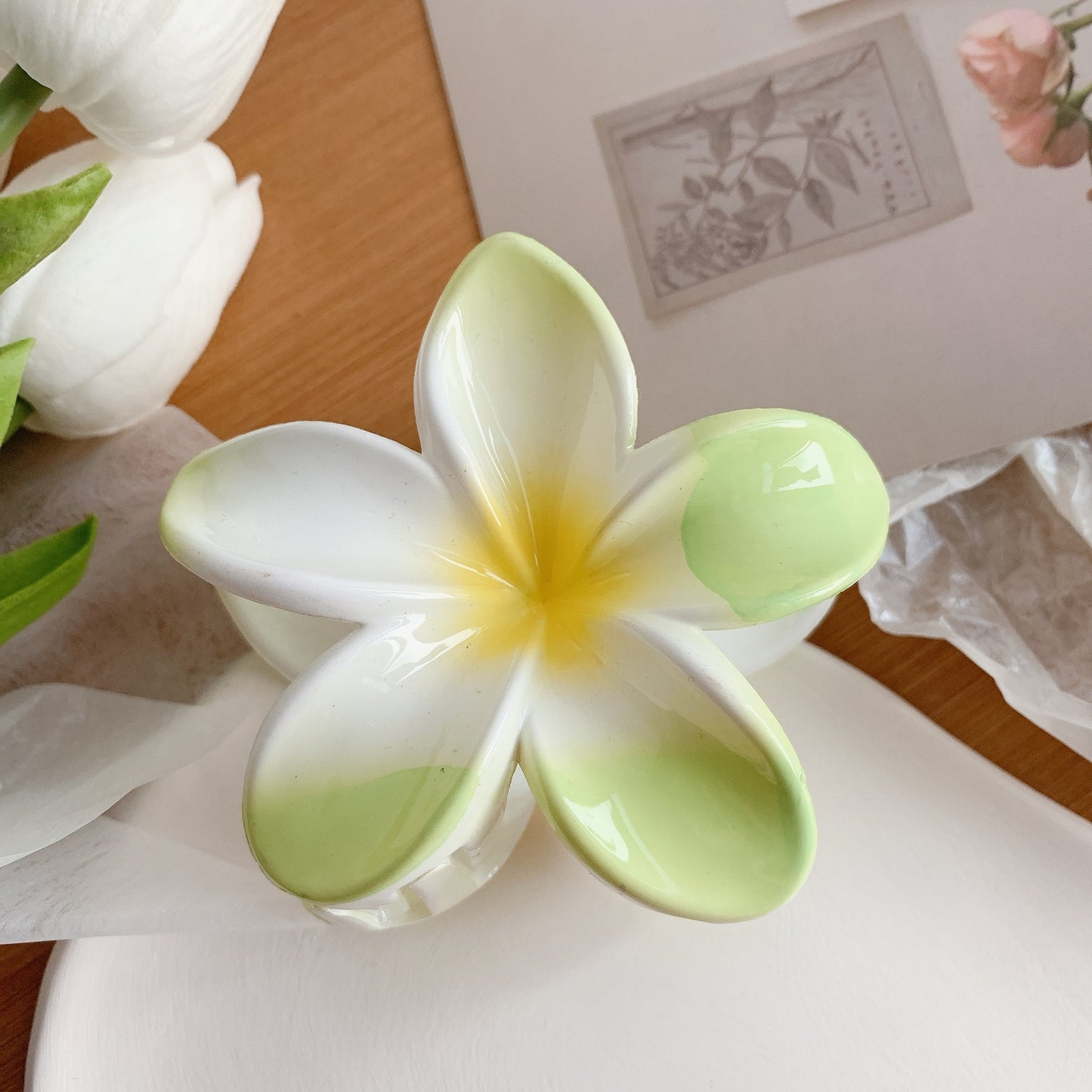 Muweordy Plumeria Flower Hair Clips for Women - Willy05Boutique