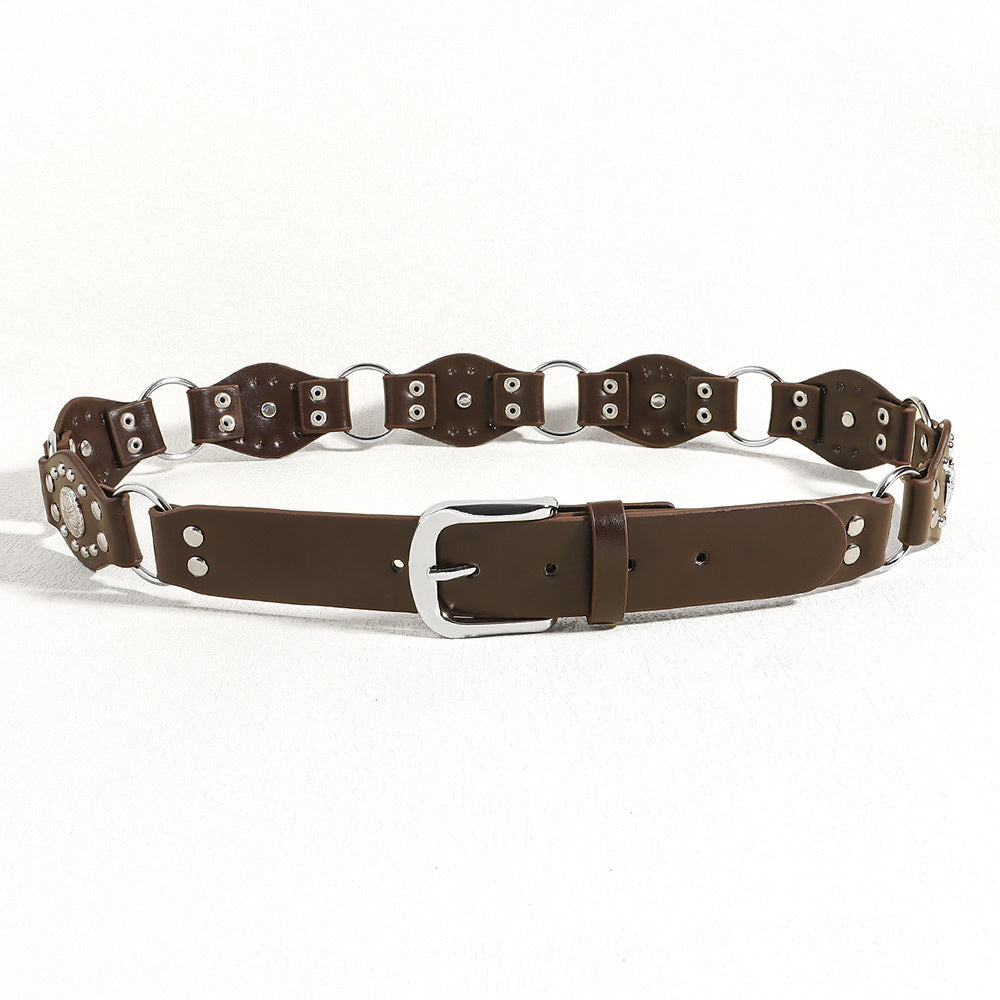 Riveted Metal Buckle Punk Hip Hop Fashion Vintage Belts