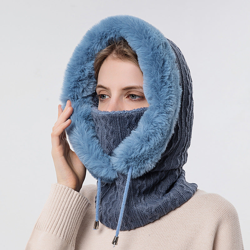 Warm Windproof Knit Hats Hooded with Scarf for Women - Willy05Boutique