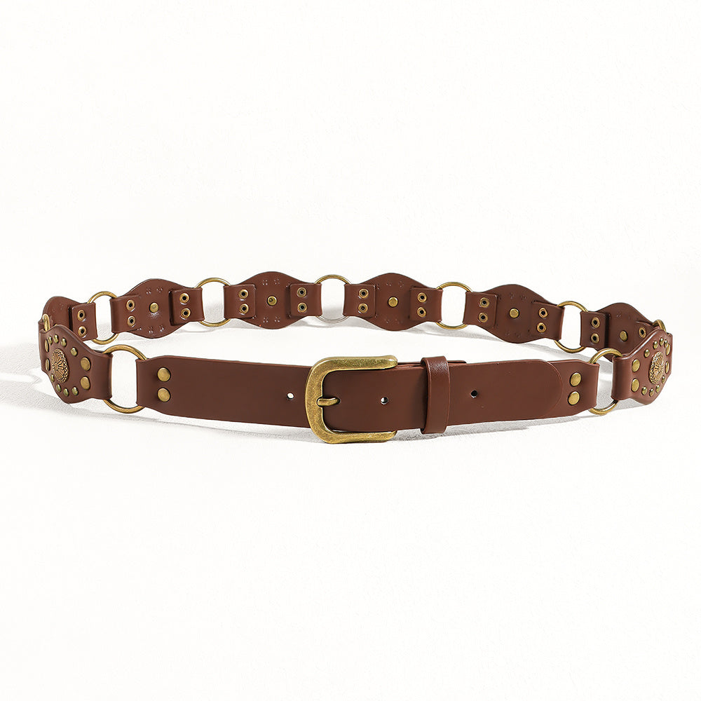 Riveted Metal Buckle Punk Hip Hop Fashion Vintage Belts