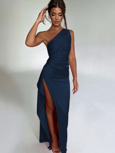 One-shoulder Backless Slit Dress - Willy05Boutique