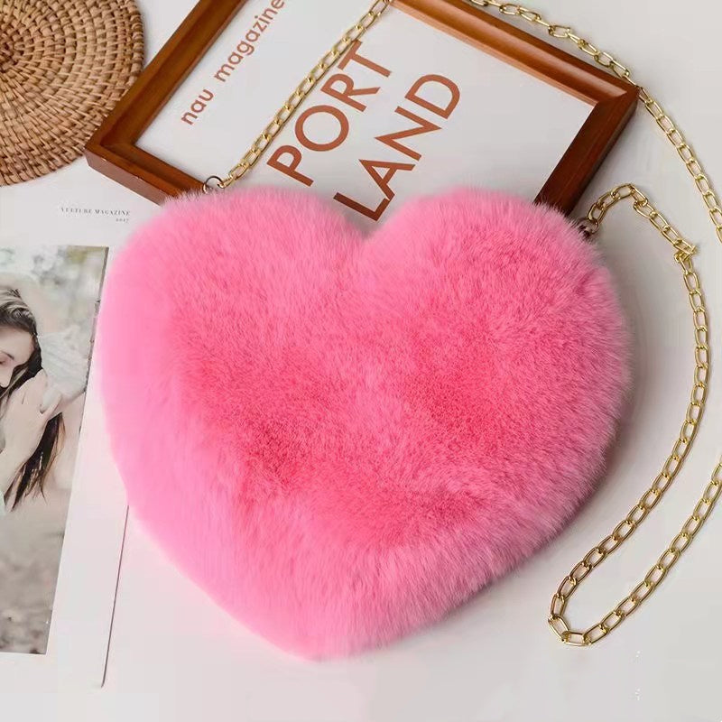 Plush Chain Shoulder Love Bags for Women - Willy05Boutique