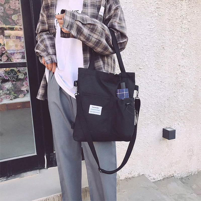 Harajuku Canvas Students Handbag with Pockets for Women - Willy05Boutique