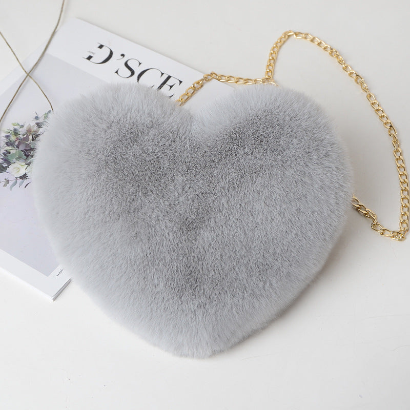 Plush Chain Shoulder Love Bags for Women - Willy05Boutique