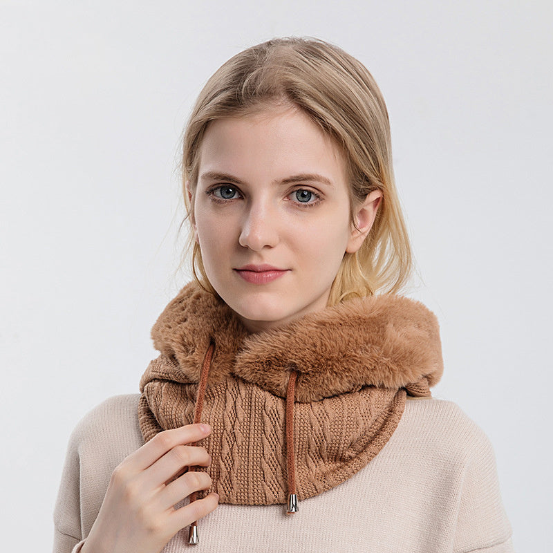 Warm Windproof Knit Hats Hooded with Scarf for Women - Willy05Boutique