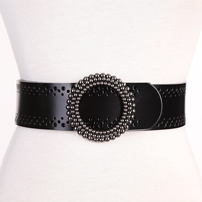 Green Women Belt No Hole Ladies Belts