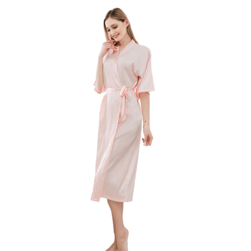 Long Bride Satin Kimono robe for Women - Willy05Boutique