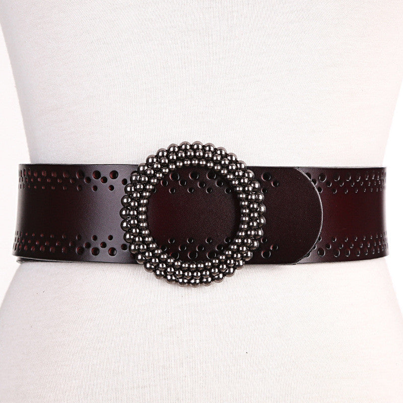 Green Women Belt No Hole Ladies Belts