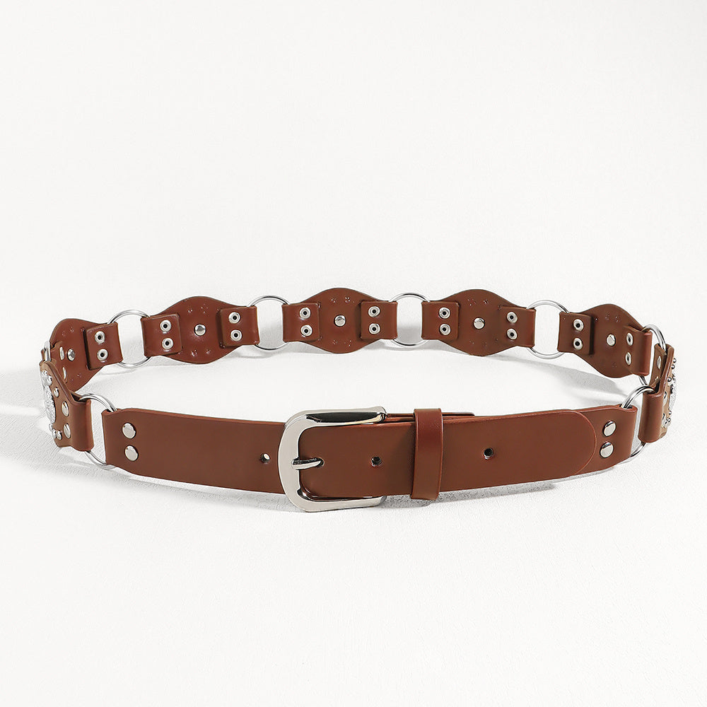 Riveted Metal Buckle Punk Hip Hop Fashion Vintage Belts