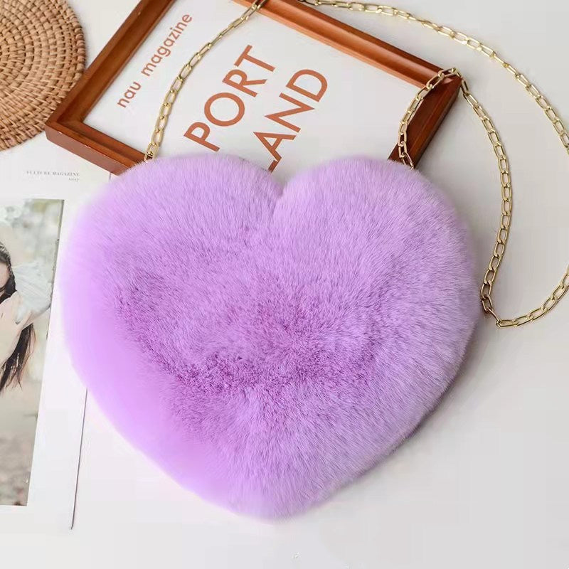 Plush Chain Shoulder Love Bags for Women - Willy05Boutique