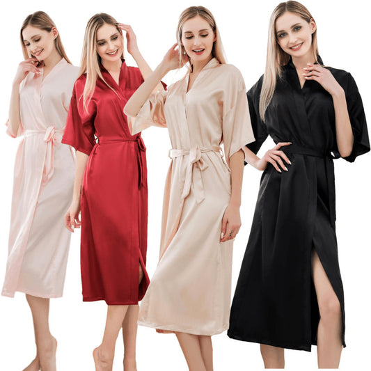 Long Bride Satin Kimono robe for Women - Willy05Boutique