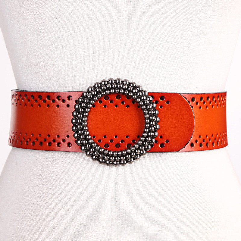 Green Women Belt No Hole Ladies Belts
