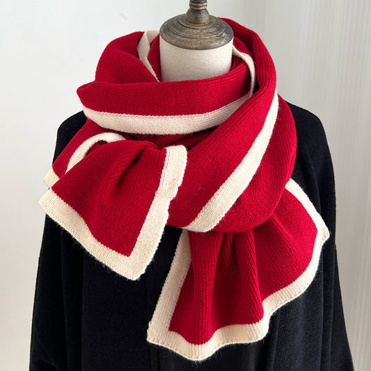 Knitted Wool Color Matching Scarf