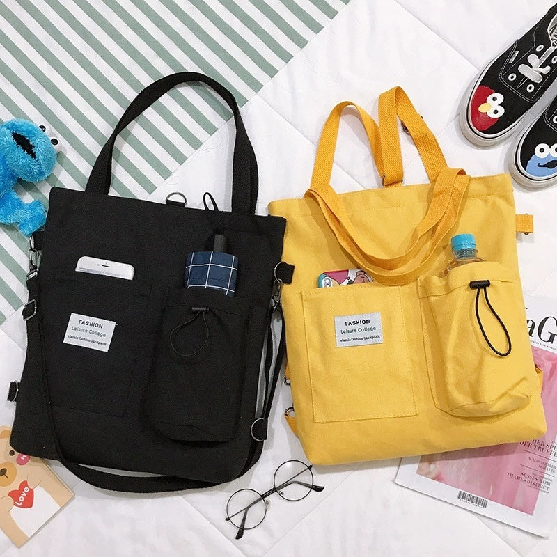 Harajuku Canvas Students Handbag with Pockets for Women - Willy05Boutique