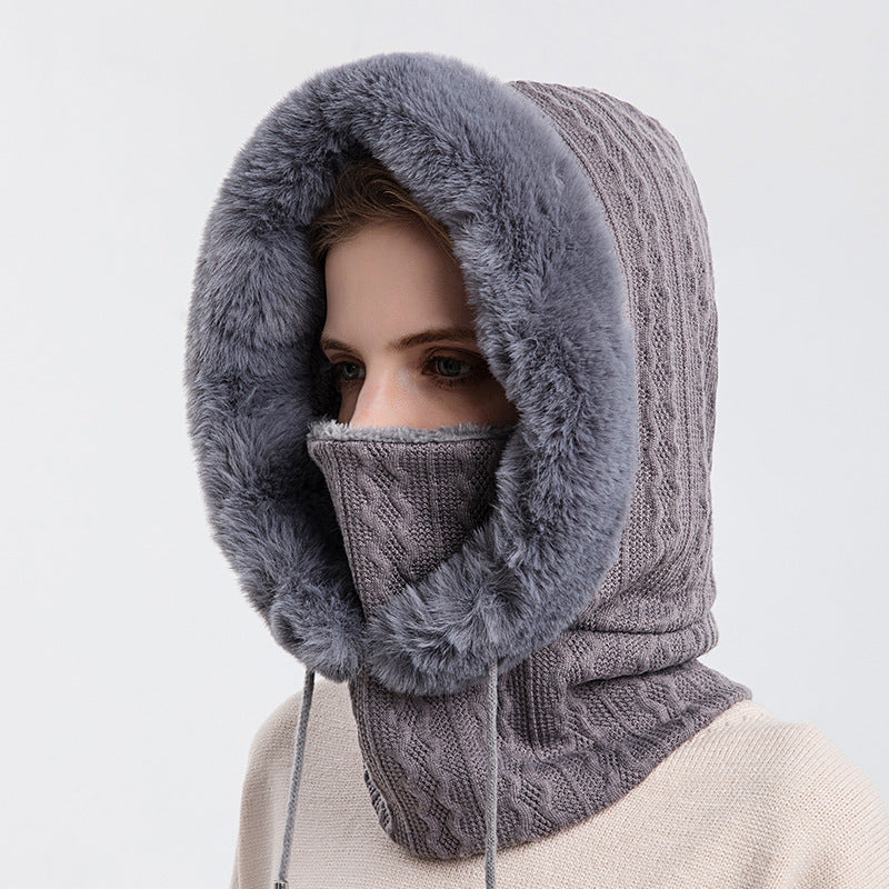 Warm Windproof Knit Hats Hooded with Scarf for Women - Willy05Boutique