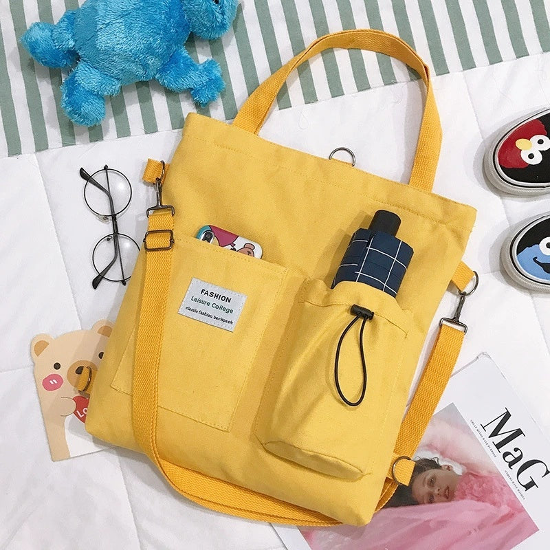 Harajuku Canvas Students Handbag with Pockets for Women - Willy05Boutique