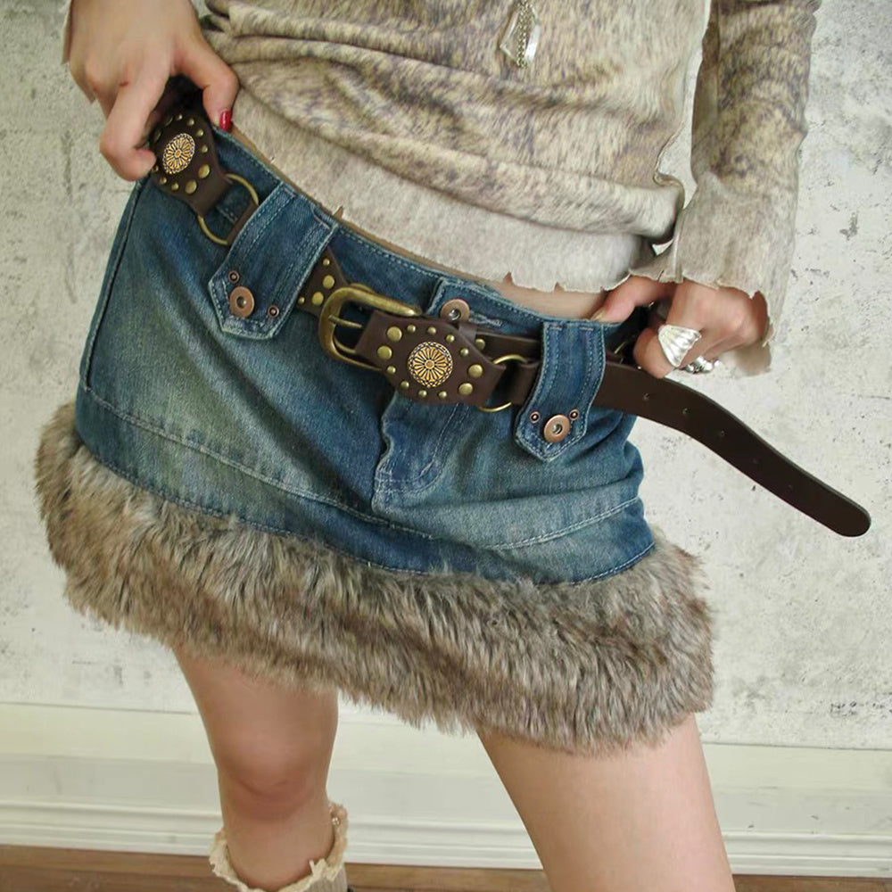 Riveted Metal Buckle Punk Hip Hop Fashion Vintage Belts