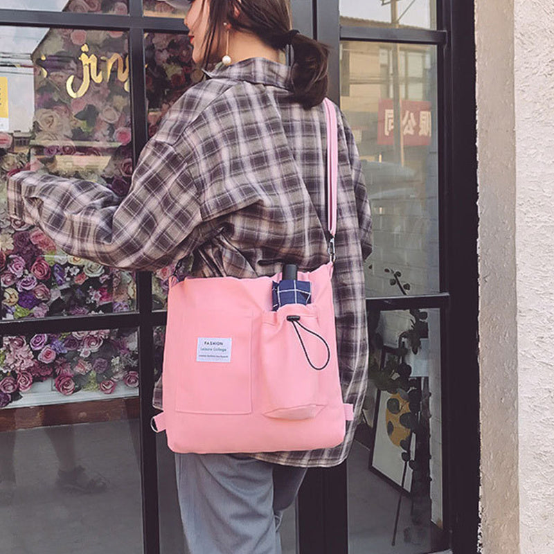 Harajuku Canvas Students Handbag with Pockets for Women - Willy05Boutique