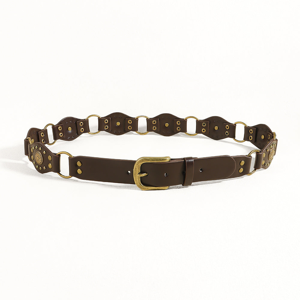 Riveted Metal Buckle Punk Hip Hop Fashion Vintage Belts
