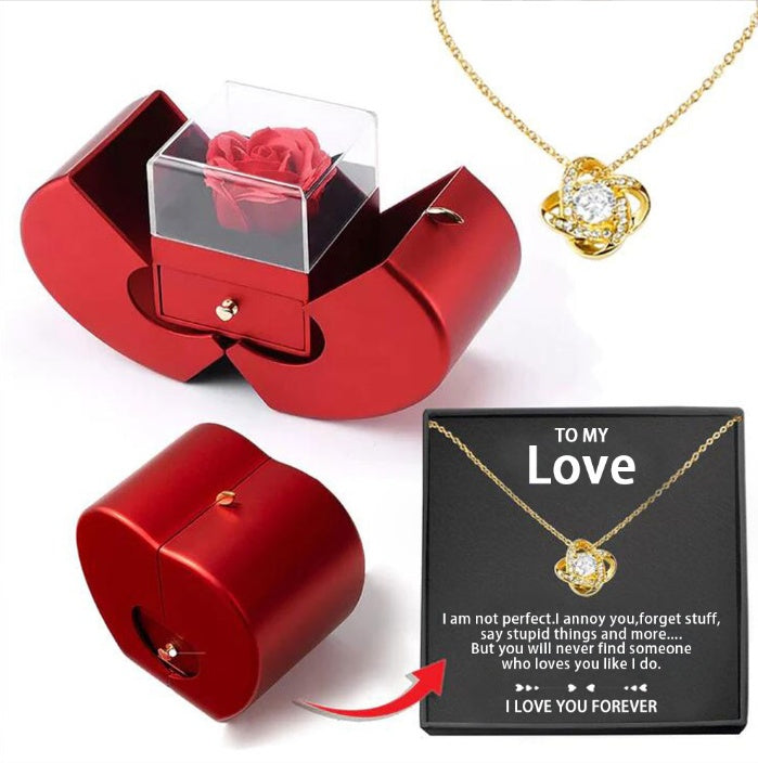 Jewelry Box with Artificial Flower Rose Flower Jewelry Box - Willy05Boutique