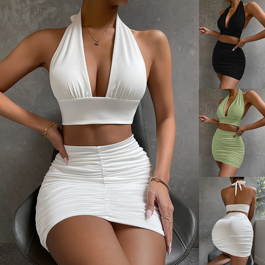 Lace-up skirt 2pcs Dress Suits for Women