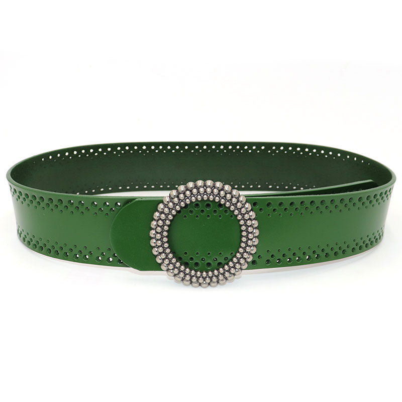 Green Women Belt No Hole Ladies Belts