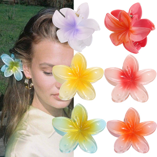 Muweordy Plumeria Flower Hair Clips for Women