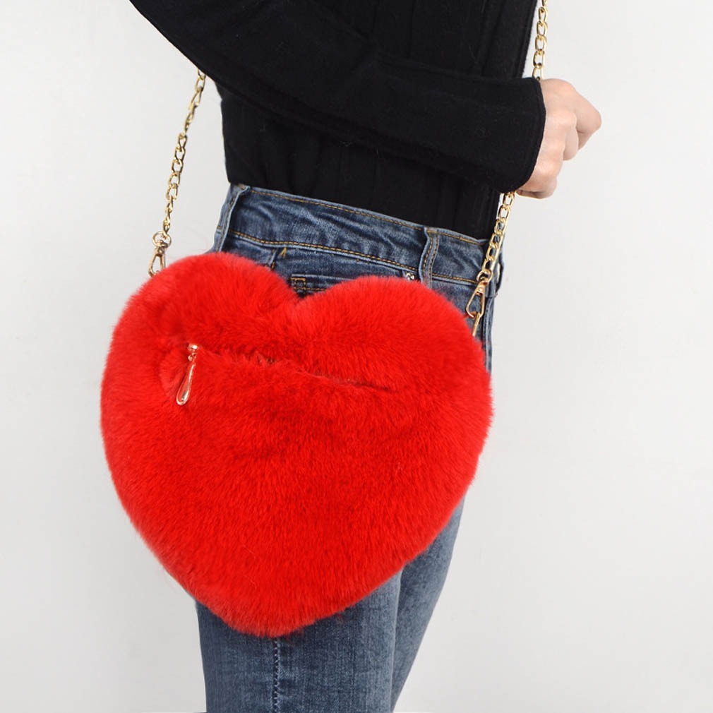 Plush Chain Shoulder Love Bags for Women - Willy05Boutique