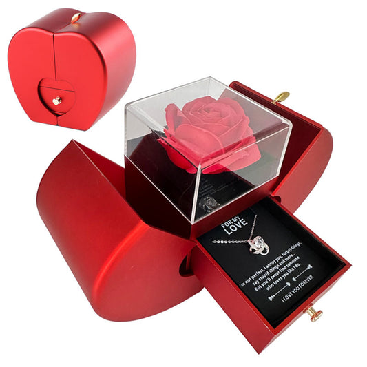 Jewelry Box with Artificial Flower Rose Flower Jewelry Box