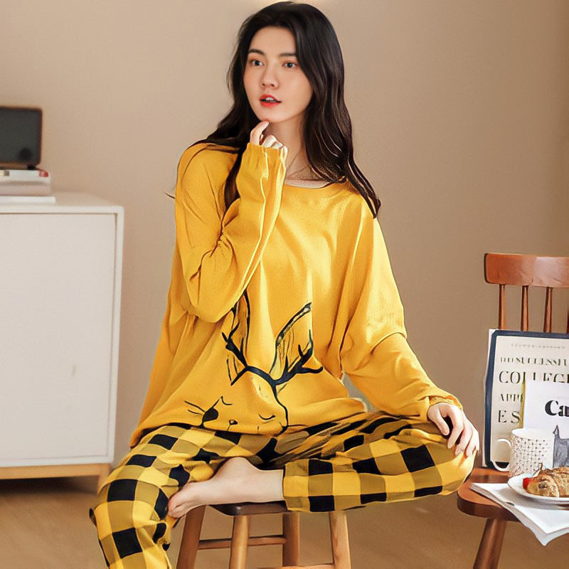 2 Piece Pajamas Set with cute cartoon print for Women - Willy05Boutique