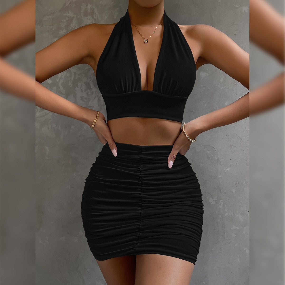 Lace-up skirt 2pcs Dress Suits for Women - Willy05Boutique